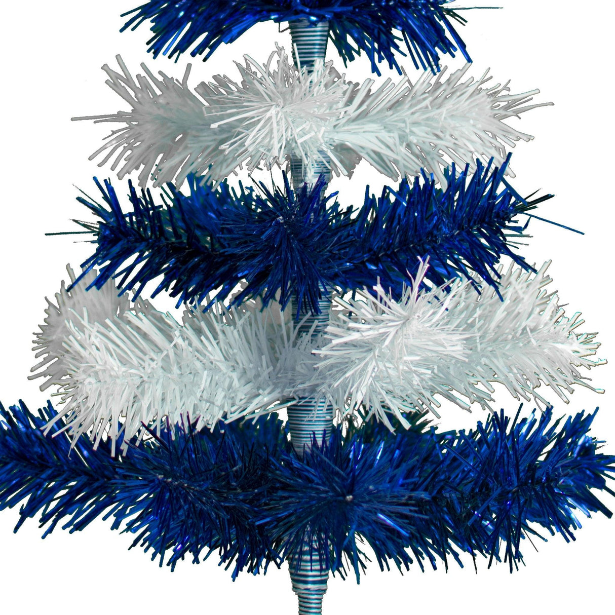 Blue & White Layered Tinsel Christmas Tree from Lee Display