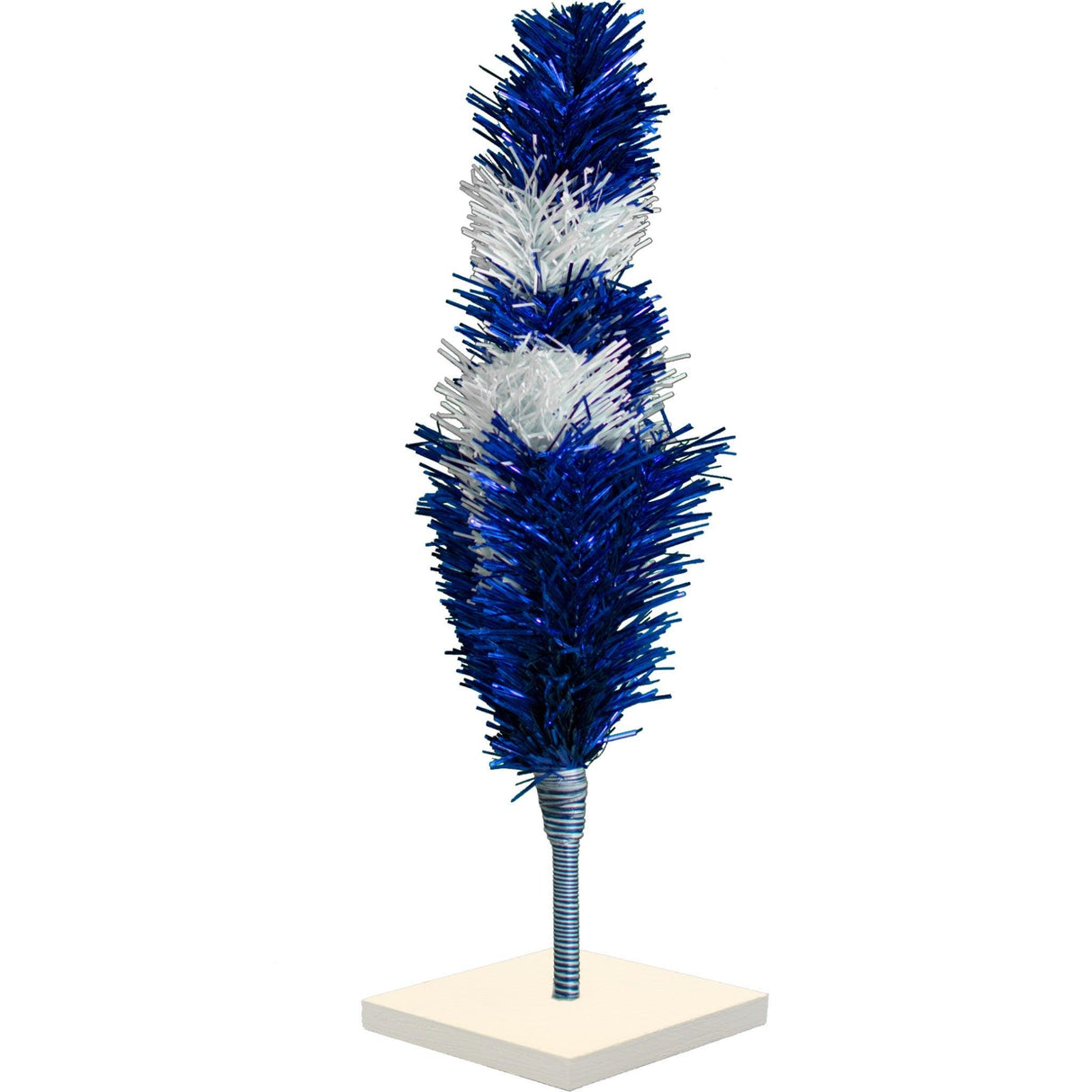 Blue & White Layered Tinsel Christmas Tree from Lee Display