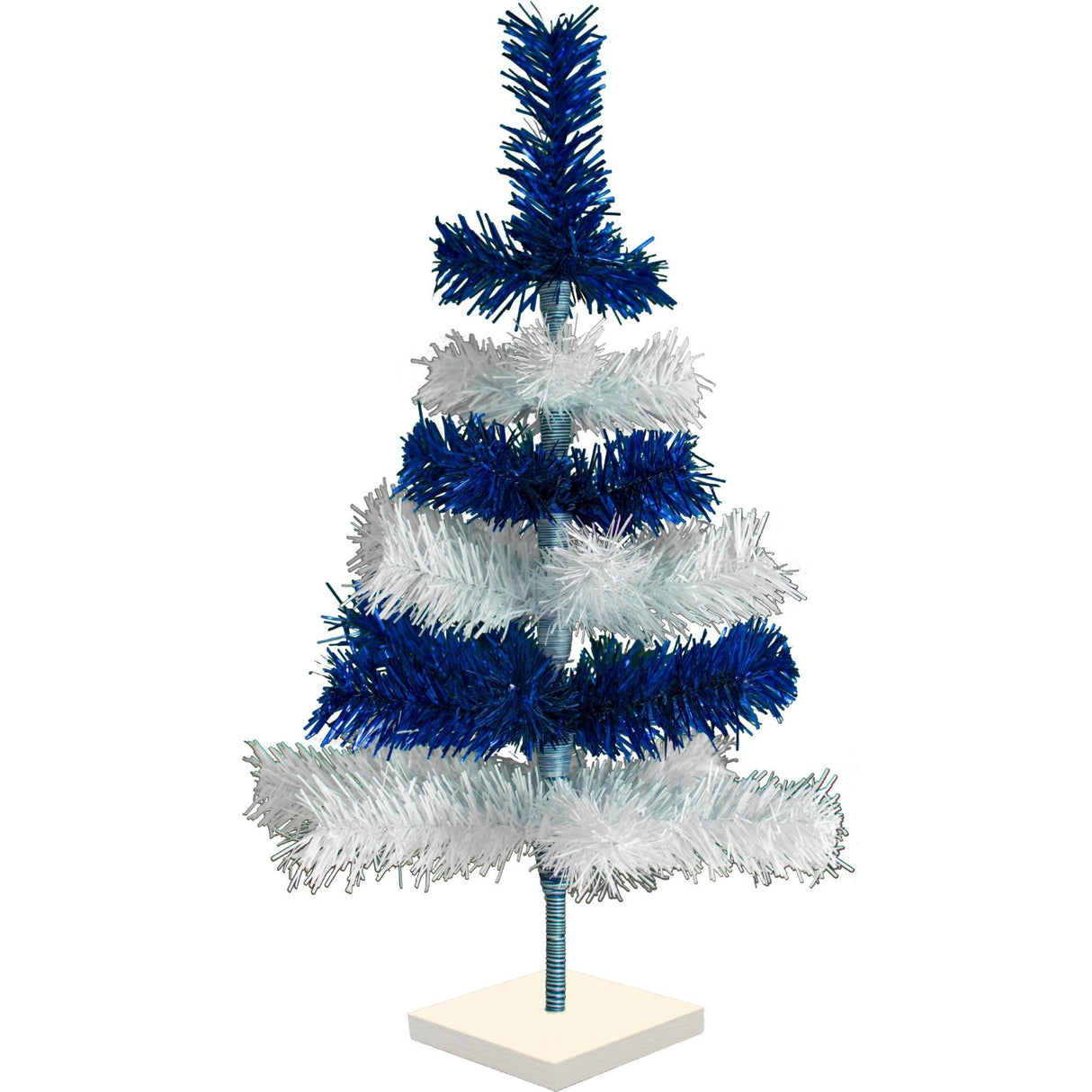 Blue & White Layered Tinsel Christmas Tree from Lee Display