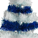 Blue & White Layered Tinsel Christmas Tree from Lee Display