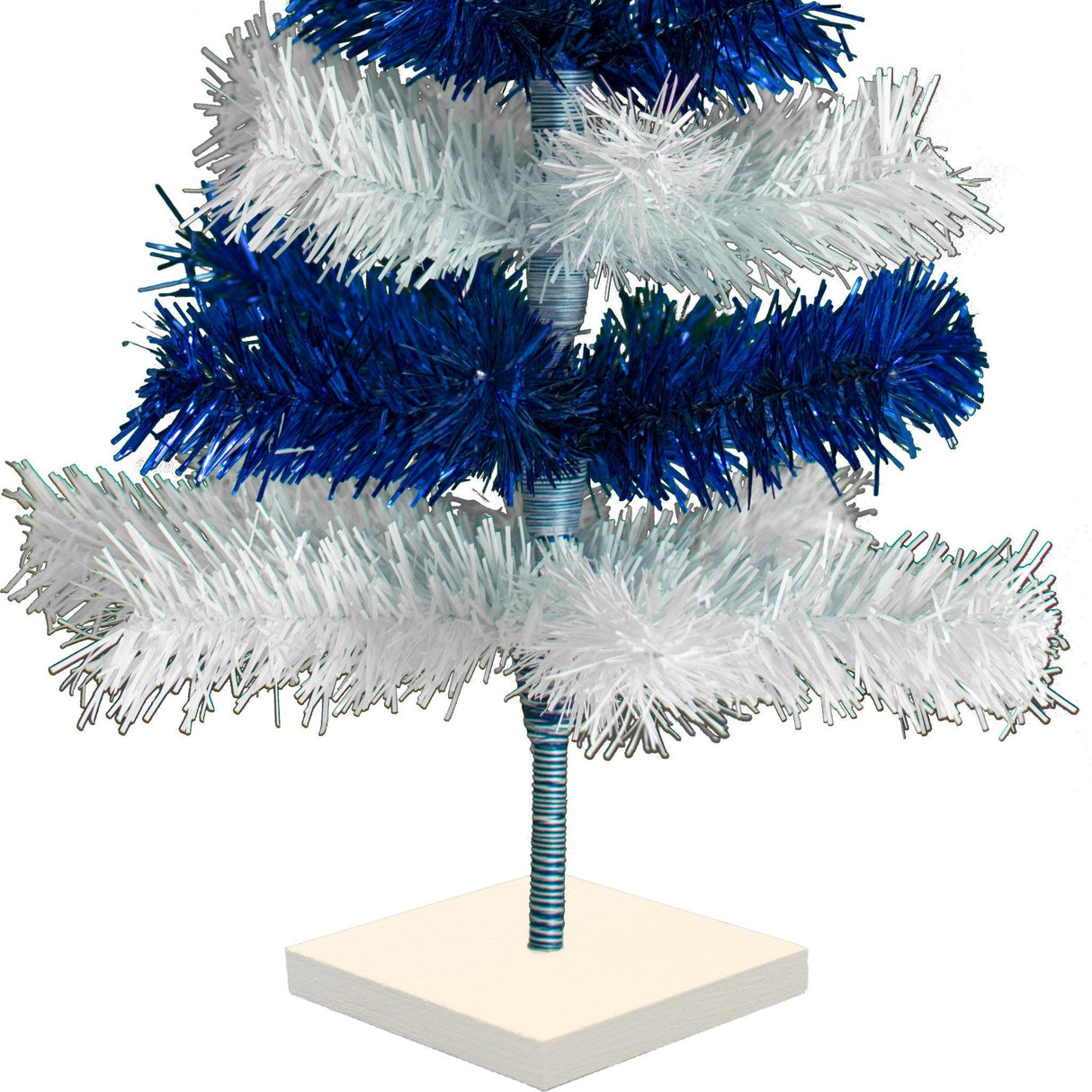 Blue & White Layered Tinsel Christmas Tree from Lee Display