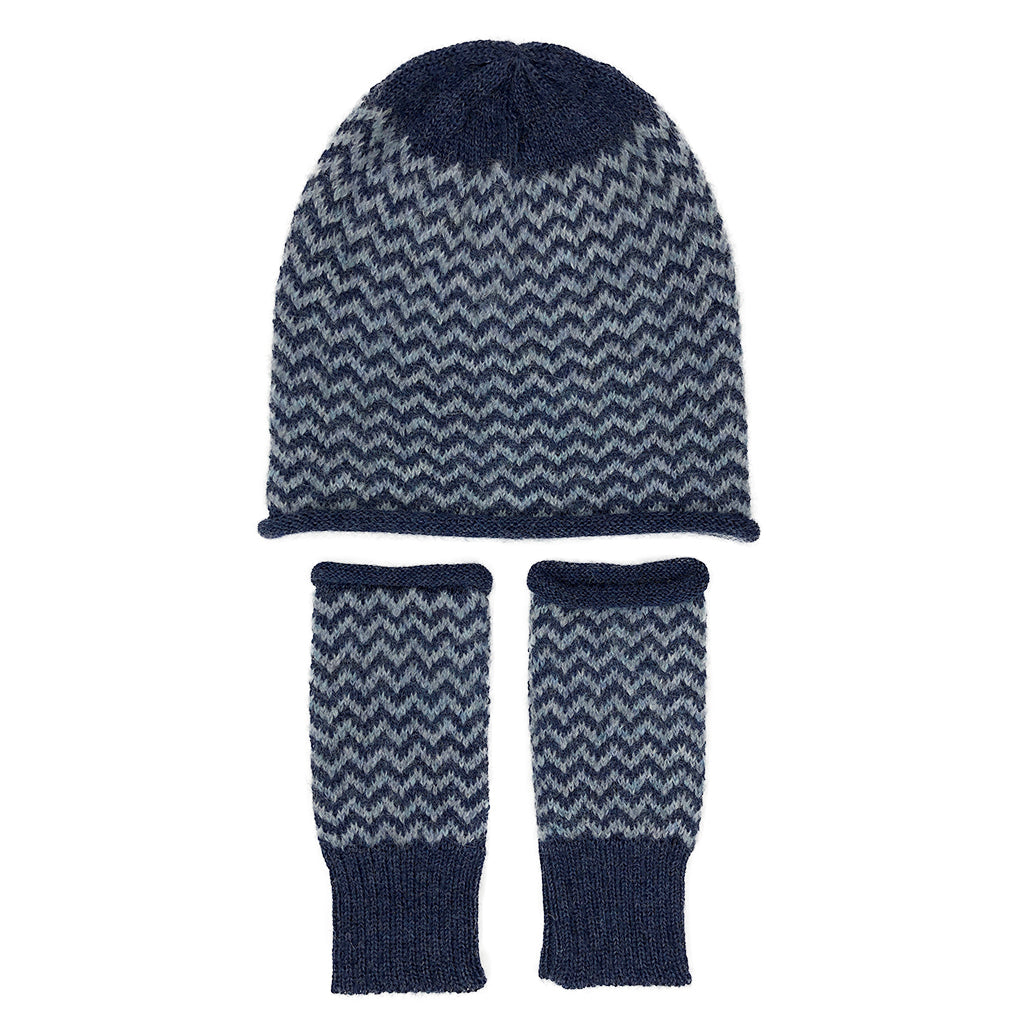 Azul Chevron Knit Alpaca Gloves from SLATE + SALT