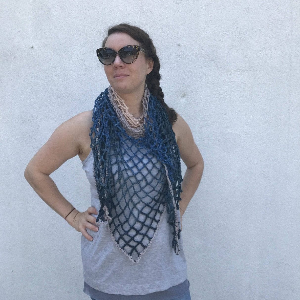 Blue Jay Lattice Shawl - Crochet Pattern from Darn Good Yarn