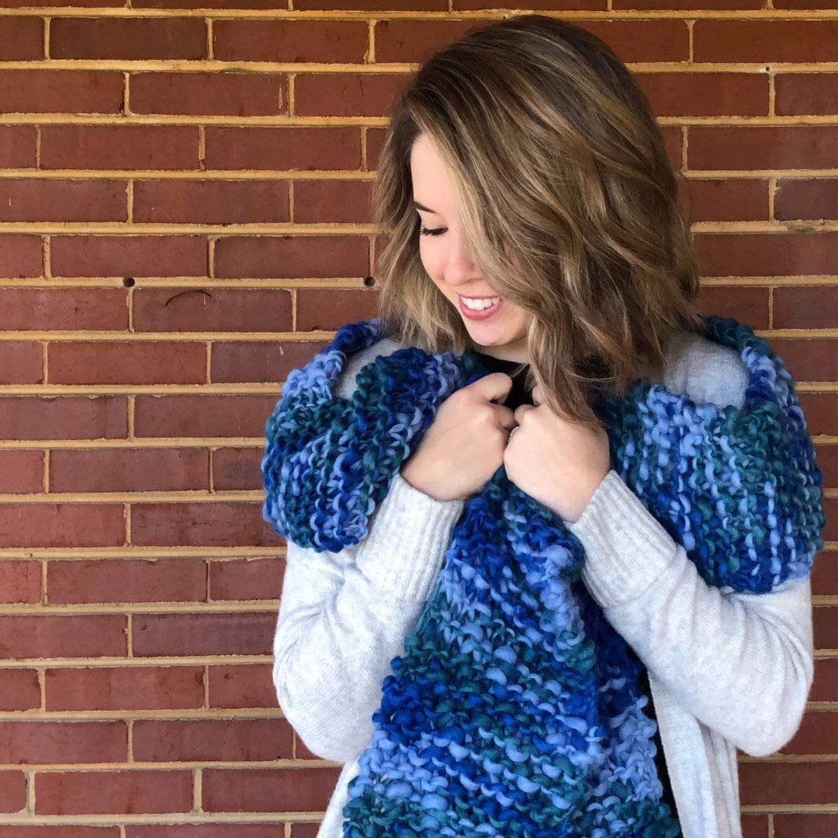 Blue Ridge Blanket Scarf Knitting Pattern from Darn Good Yarn