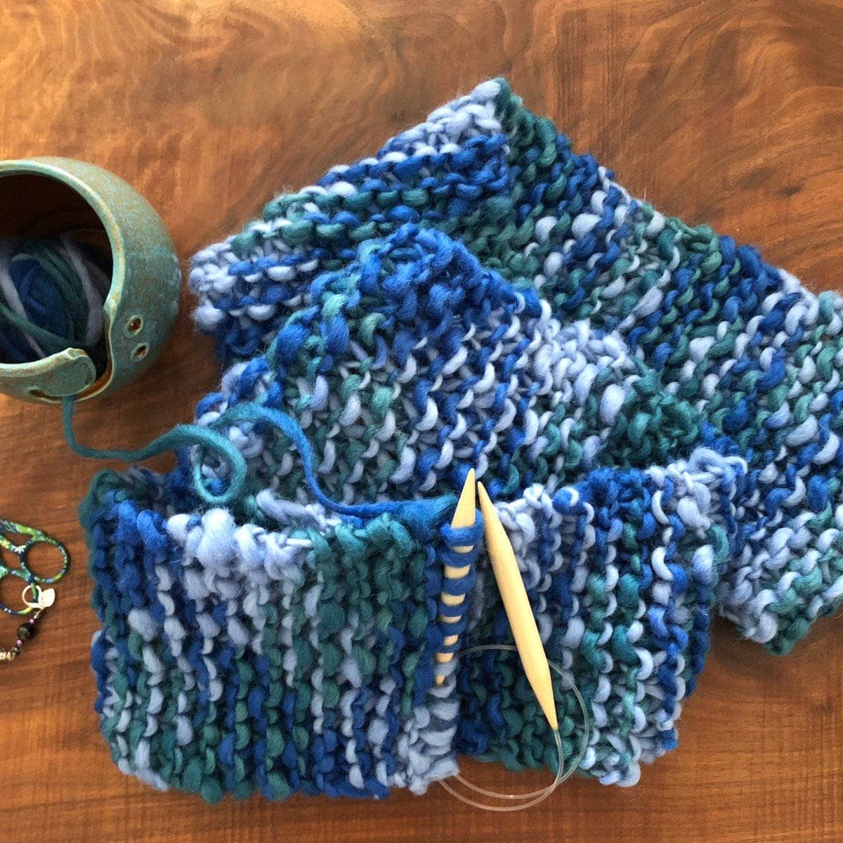 Blue Ridge Blanket Scarf Knitting Pattern from Darn Good Yarn