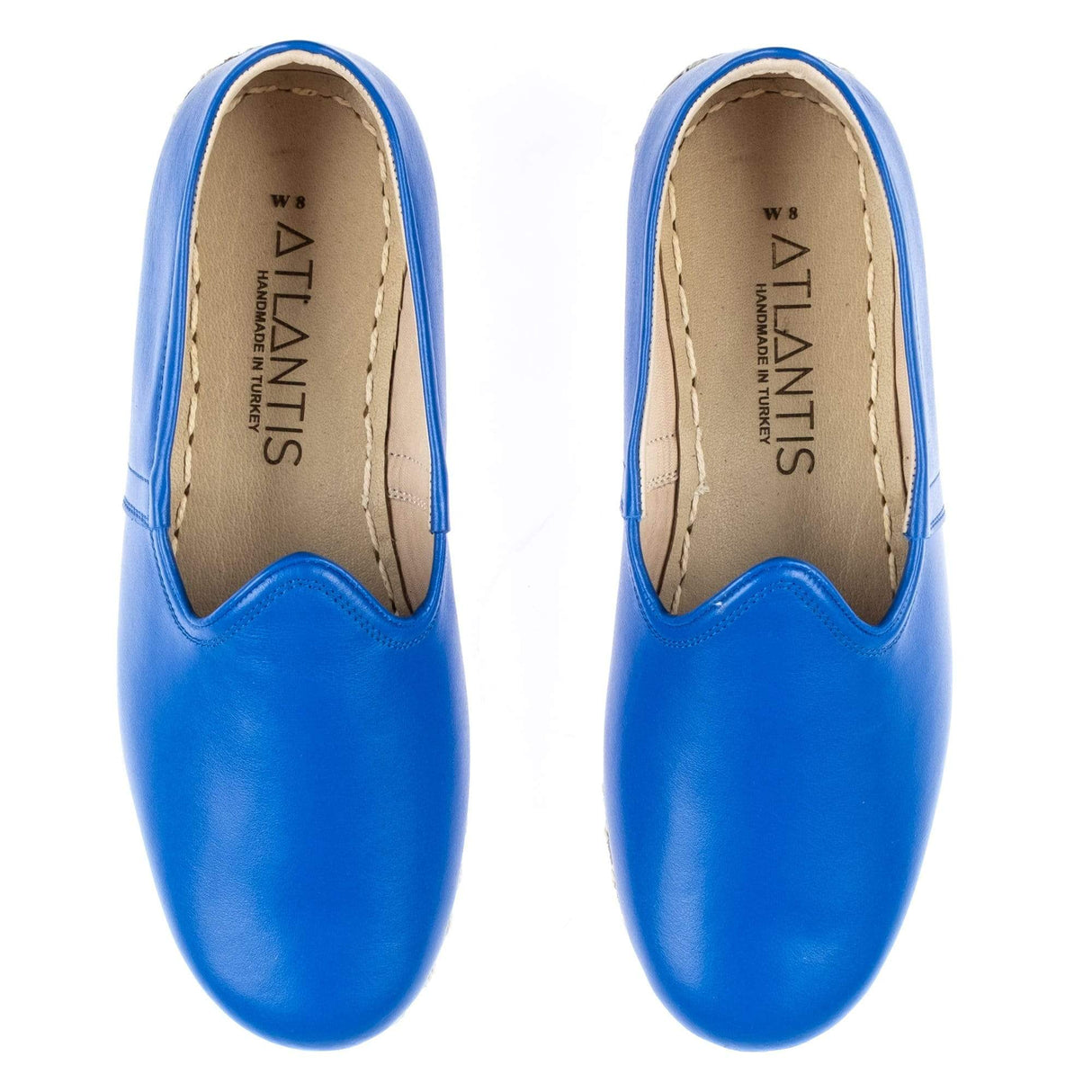 Women's Blue Slip On Shoes from Atlantis Handmade Shoes