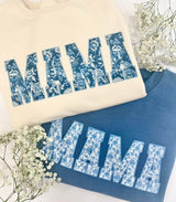 'Blue & White Chinoiserie 'Mama' Crewneck Sweatshirt from United Monograms