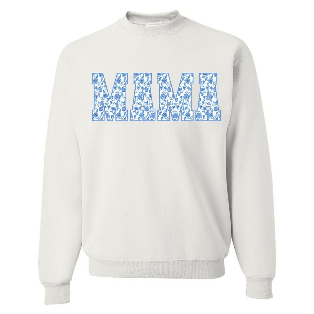 'Blue & White Chinoiserie 'Mama' Crewneck Sweatshirt from United Monograms