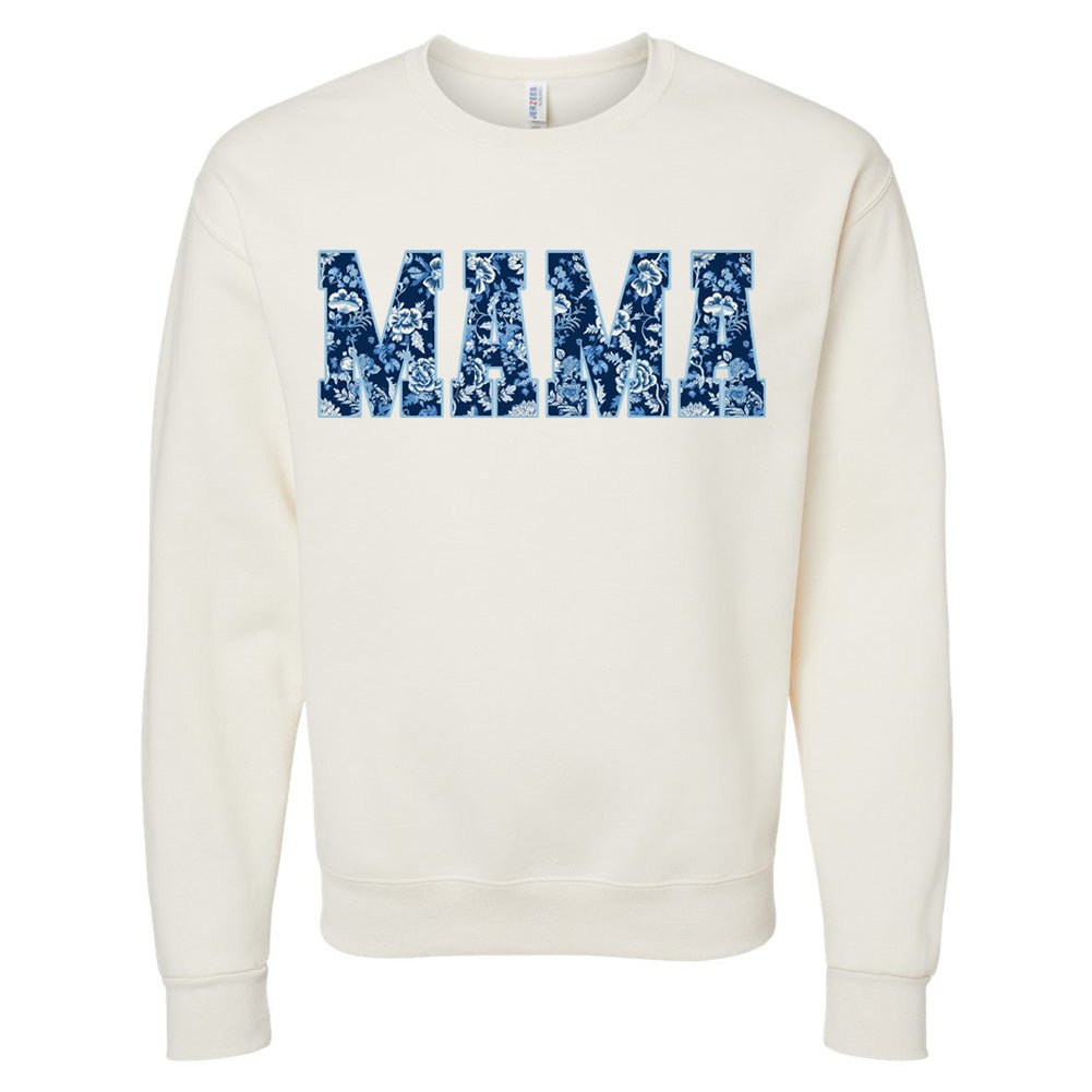 'Blue & White Chinoiserie 'Mama' Crewneck Sweatshirt from United Monograms