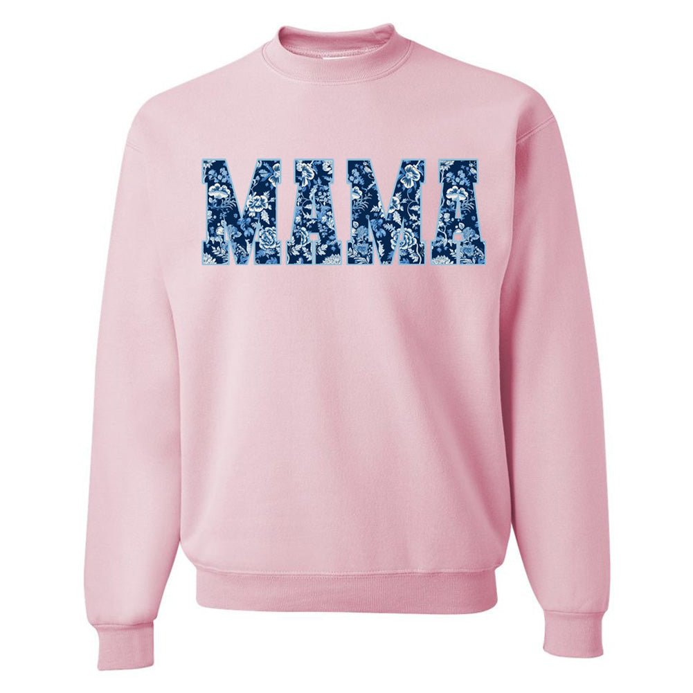 'Blue & White Chinoiserie 'Mama' Crewneck Sweatshirt from United Monograms