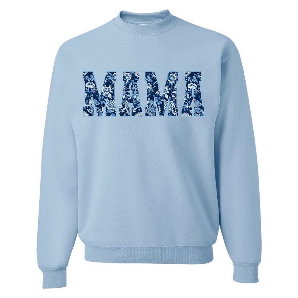 'Blue & White Chinoiserie 'Mama' Crewneck Sweatshirt from United Monograms