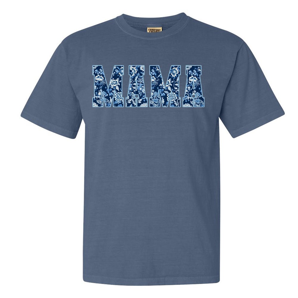 'Blue & White Chinoiserie Mama' T-Shirt from United Monograms