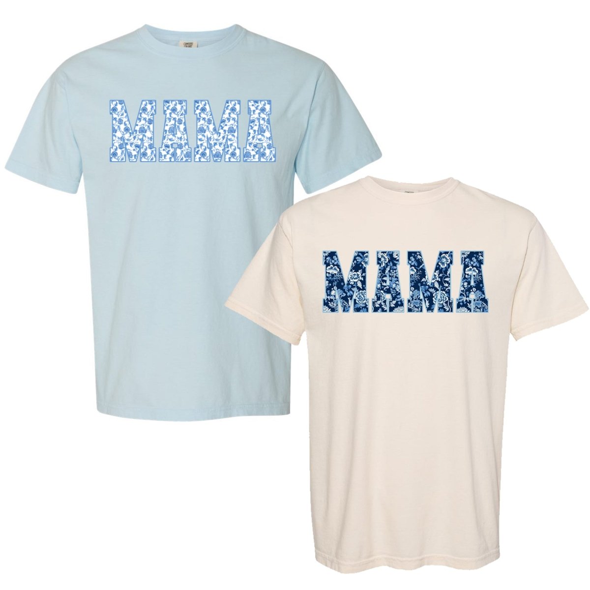 'Blue & White Chinoiserie Mama' T-Shirt from United Monograms