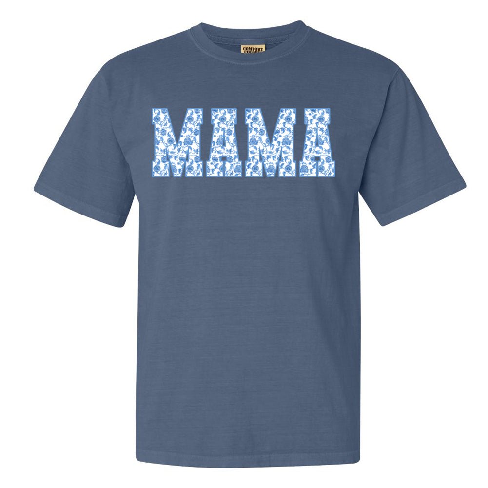 'Blue & White Chinoiserie Mama' T-Shirt from United Monograms