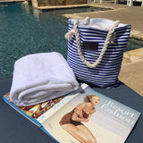 Striped Canvas Tote Bag From Threaded Pear