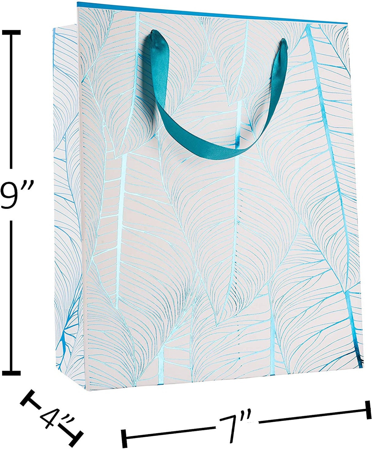 Blue Gift Bags Leaf design 12 Pack 12.5"X10.25"X4.75" from Hammont