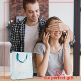 Blue Gift Bags Leaf design 12 Pack 12.5"X10.25"X4.75" from Hammont