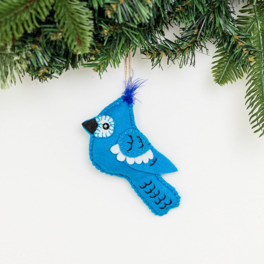 Felt Bluejay Ornament from Upavim Crafts