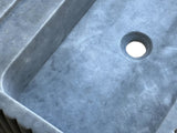 Bluestone Marble Rectangular Wall-mount Bathroom Sink Fluted (W)16" (L)24" (H)12" From Villohome