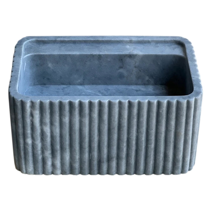 Bluestone Marble Rectangular Wall-mount Bathroom Sink Fluted (W)16" (L)24" (H)12" From Villohome