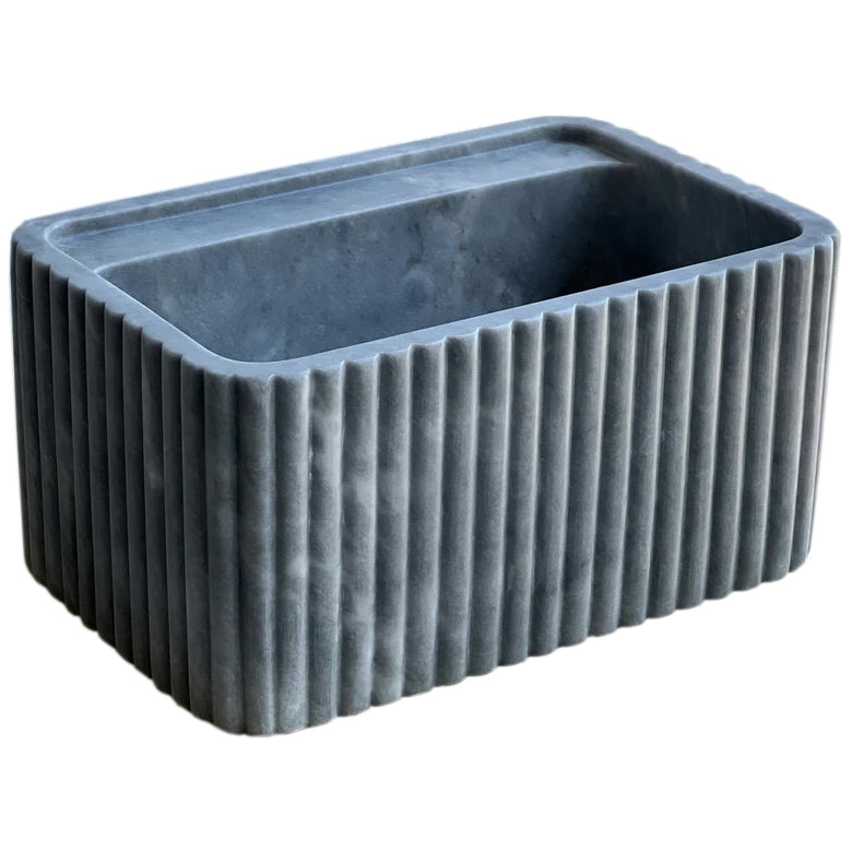 Bluestone Marble Rectangular Wall-mount Bathroom Sink Fluted (W)16" (L)24" (H)12" From Villohome