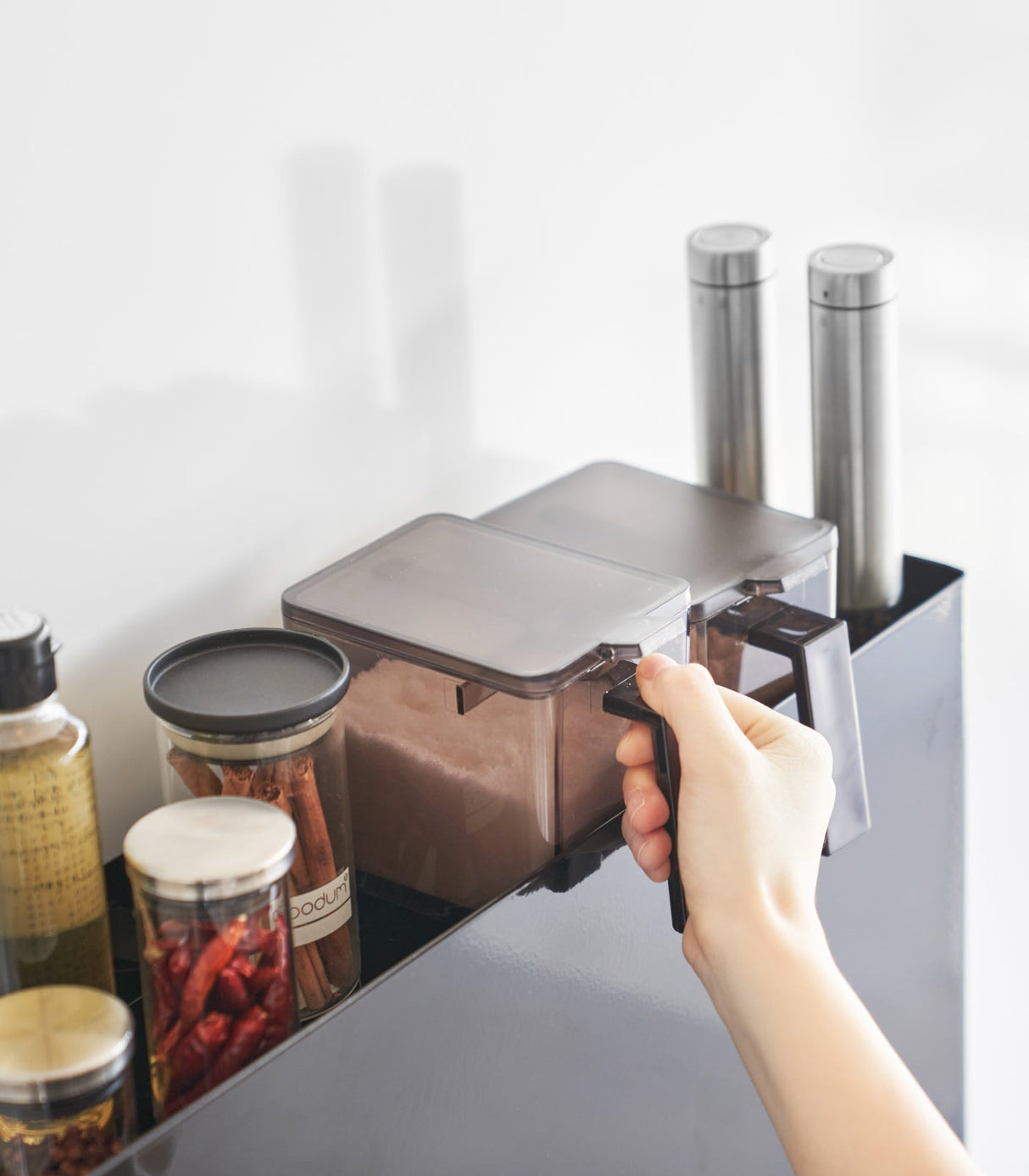 Two-Tier Sliding Drawer Seasoning Rack - Steel from Yamazaki Home