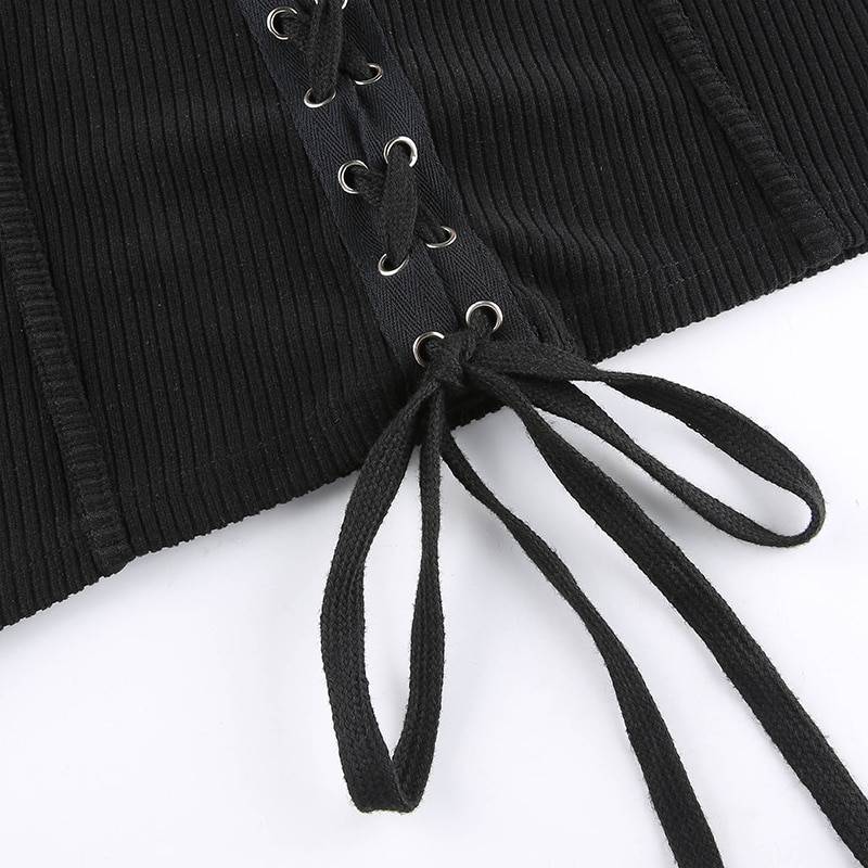 Black Tie Up Dress for Autumn From Kawaii Stop