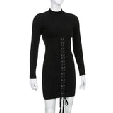 Black Tie Up Dress for Autumn From Kawaii Stop