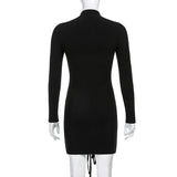 Black Tie Up Dress for Autumn From Kawaii Stop