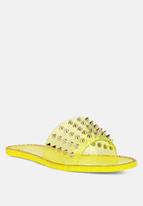 Bolly Punk Stud Clear Jelly Flats from London Rag International