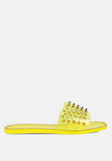 Bolly Punk Stud Clear Jelly Flats from London Rag International
