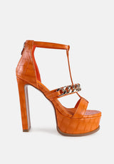 Bonita Metal Chain Zip Up Sandals from London Rag International