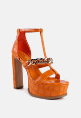 Bonita Metal Chain Zip Up Sandals from London Rag International