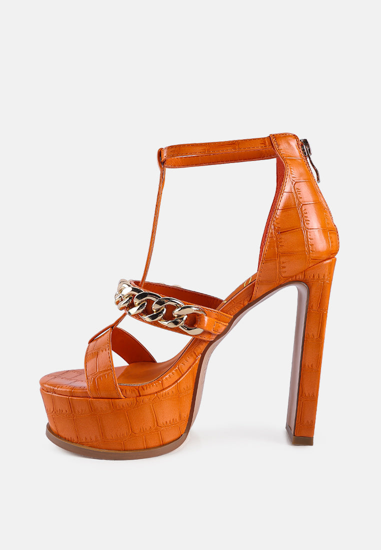 Bonita Metal Chain Zip Up Sandals from London Rag International