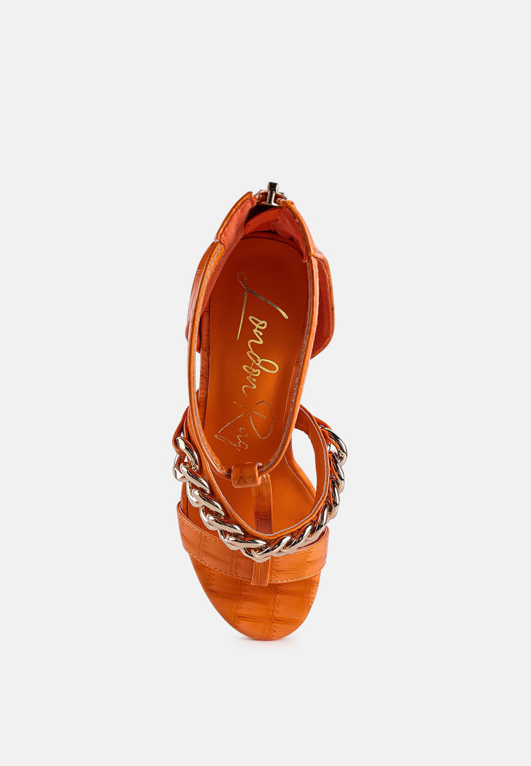 Bonita Metal Chain Zip Up Sandals from London Rag International