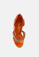 Bonita Metal Chain Zip Up Sandals from London Rag International