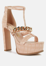 Bonita Metal Chain Zip Up Sandals from London Rag International