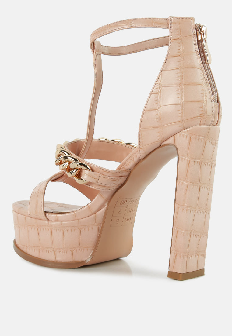 Bonita Metal Chain Zip Up Sandals from London Rag International
