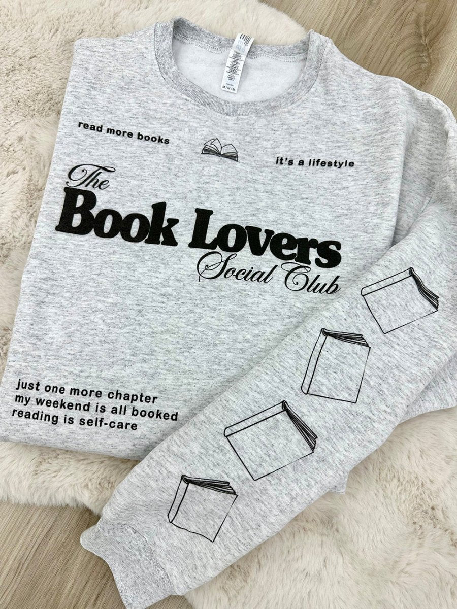 ‘Book Lovers Social Club' Crewneck Sweatshirt from United Monograms