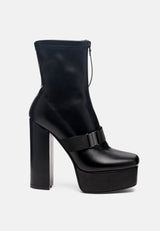 Boomer Chunky High Block Heel Boots from London Rag International