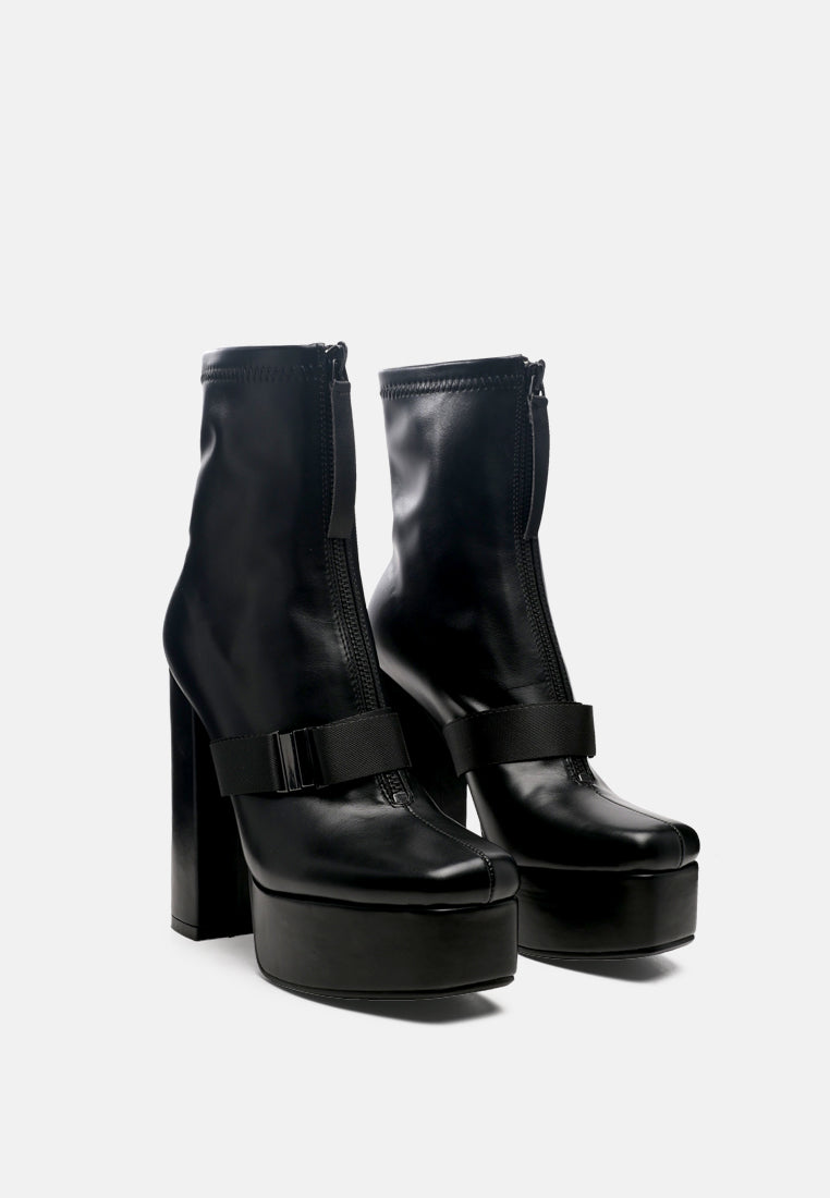 Boomer Chunky High Block Heel Boots from London Rag International