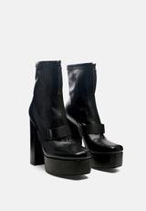 Boomer Chunky High Block Heel Boots from London Rag International