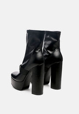 Boomer Chunky High Block Heel Boots from London Rag International