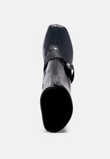 Boomer Chunky High Block Heel Boots from London Rag International