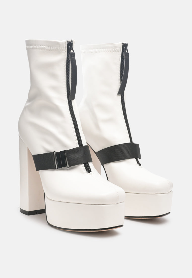 Boomer Chunky High Block Heel Boots from London Rag International