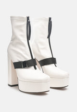 Boomer Chunky High Block Heel Boots from London Rag International