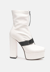 Boomer Chunky High Block Heel Boots from London Rag International