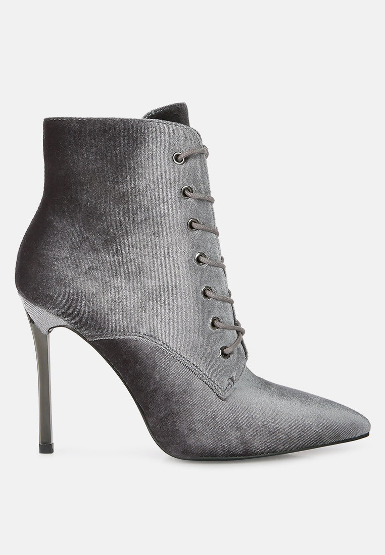 Bornsta Velvet High Heeled Velvet Boots from London Rag International