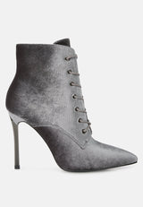 Bornsta Velvet High Heeled Velvet Boots from London Rag International