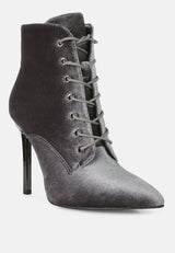 Bornsta Velvet High Heeled Velvet Boots from London Rag International
